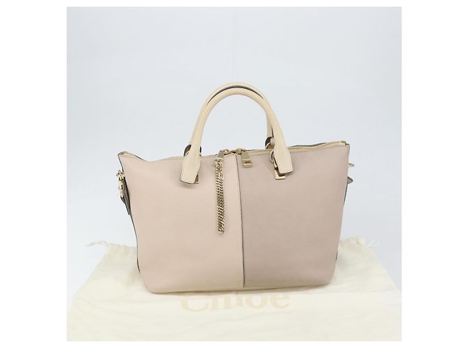 Chloé Borsa Chloe Bailey in pelle 2 vie grigia oro Auth BA7808 Marrone D'oro - vista 12