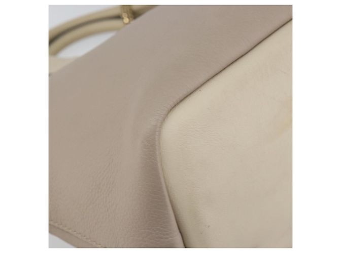 Chloé Borsa Chloe Bailey in pelle 2 vie grigia oro Auth BA7808 Marrone D'oro - vista 18