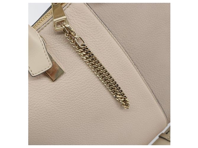 Chloé Borsa Chloe Bailey in pelle 2 vie grigia oro Auth BA7808 Marrone D'oro - vista 20