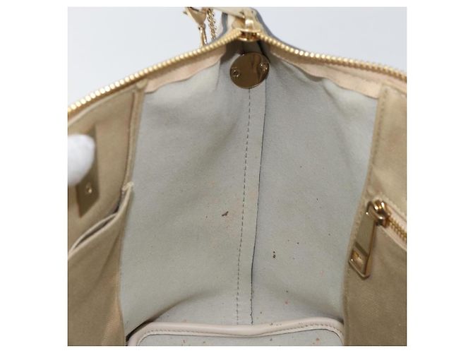 Chloé Borsa Chloe Bailey in pelle 2 vie grigia oro Auth BA7808 Marrone D'oro - vista 23