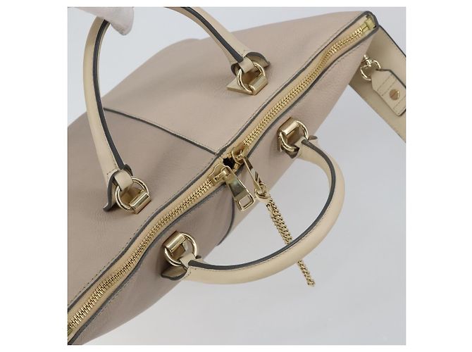 Chloé Borsa Chloe Bailey in pelle 2 vie grigia oro Auth BA7808 Marrone D'oro - vista 6