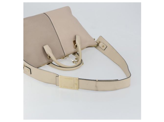 Chloé Borsa Chloe Bailey in pelle 2 vie grigia oro Auth BA7808 Marrone D'oro - vista 8