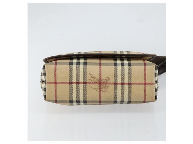 Borsa a Spalla Burberry Nova Check PVC Beige Oro Auth 153196 D'oro - vista 5
