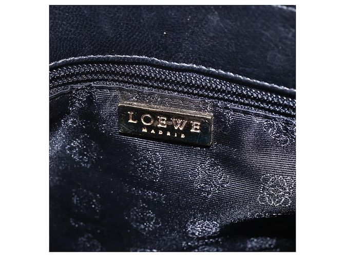 LOEWE Borsa a Spalla Anagramma Pelle Nera Oro Auth 153121 Nero D'oro - vista 10