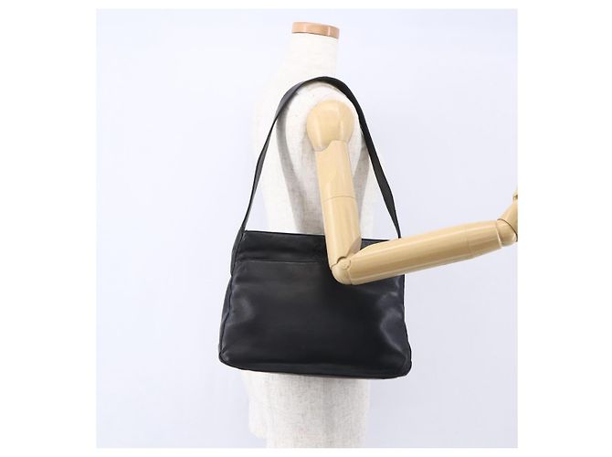 LOEWE Borsa a Spalla Anagramma Pelle Nera Oro Auth 153121 Nero D'oro - vista 25