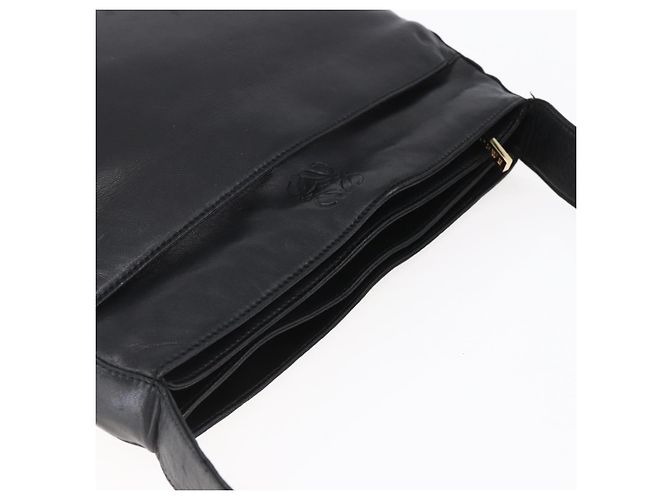 LOEWE Borsa a Spalla Anagramma Pelle Nera Oro Auth 153121 Nero D'oro - vista 6