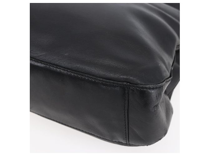 LOEWE Borsa a Spalla Anagramma Pelle Nera Oro Auth 153121 Nero D'oro - vista 9