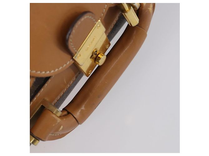 Céline Borsa Boston in tela Macadam CELINE PVC marrone oro Auth bs31028 D'oro - vista 14
