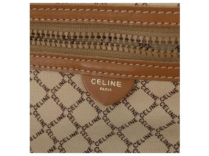 Céline Borsa Boston in tela Macadam CELINE PVC marrone oro Auth bs31028 D'oro - vista 20