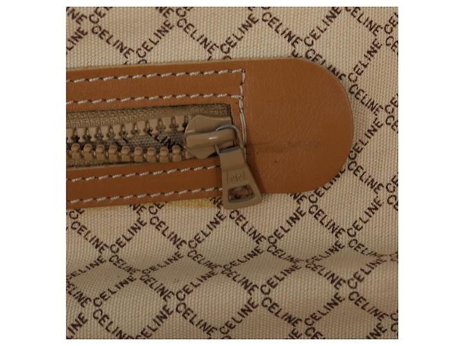 Céline Borsa Boston in tela Macadam CELINE PVC marrone oro Auth bs31028 D'oro - vista 21