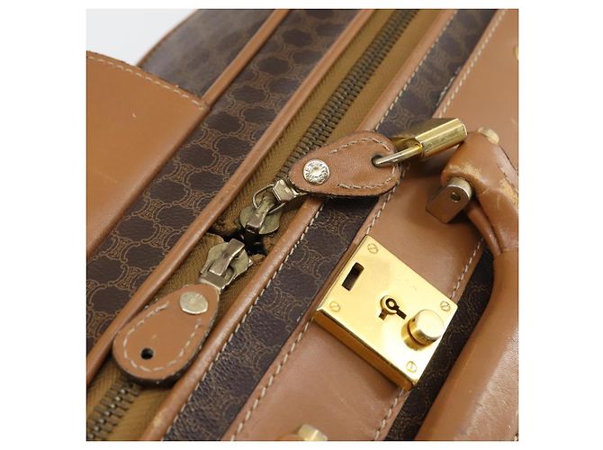 Céline Borsa Boston in tela Macadam CELINE PVC marrone oro Auth bs31028 D'oro - vista 9