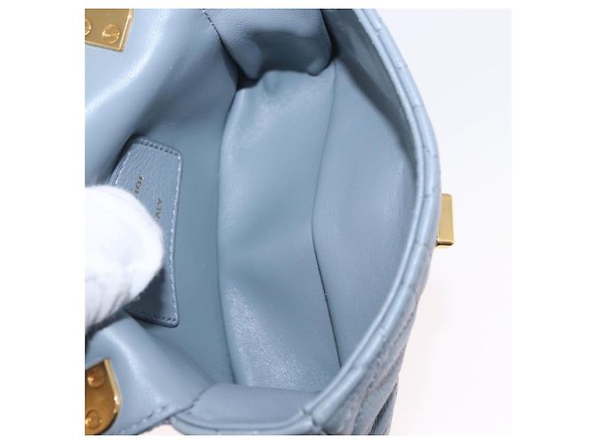 Christian Dior Borsa Dior Caro in pelle blu e oro con catena Canage Auth 151372SAM D'oro - vista 11