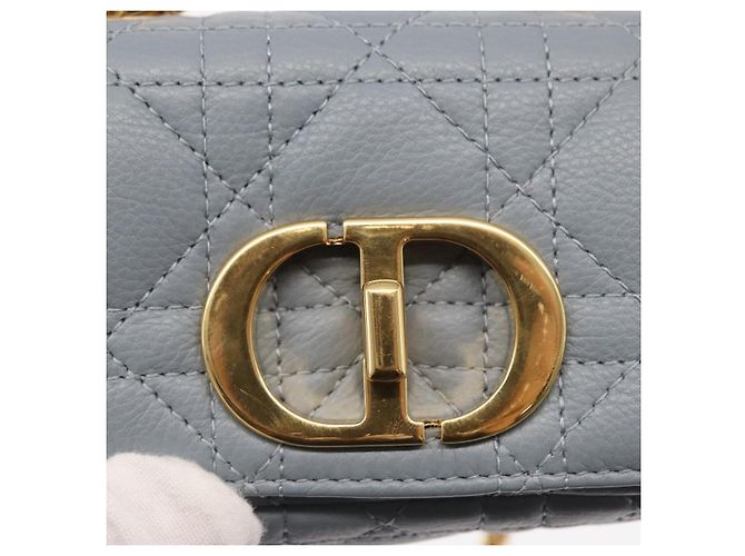 Christian Dior Borsa Dior Caro in pelle blu e oro con catena Canage Auth 151372SAM D'oro - vista 19
