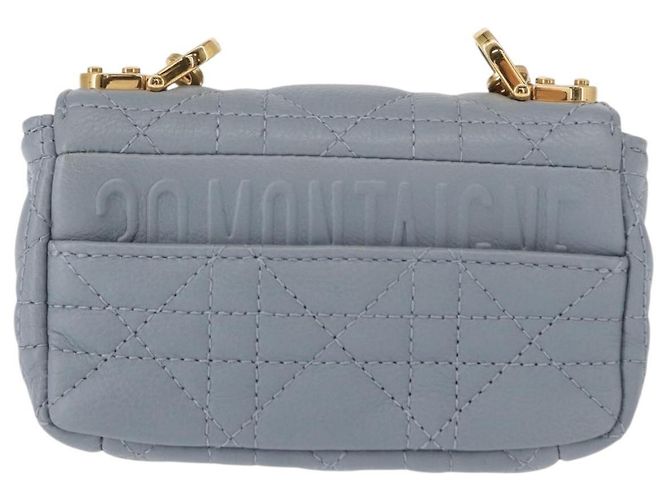 Christian Dior Borsa Dior Caro in pelle blu e oro con catena Canage Auth 151372SAM D'oro - vista 2