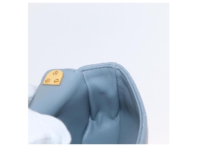 Christian Dior Borsa Dior Caro in pelle blu e oro con catena Canage Auth 151372SAM D'oro - vista 23