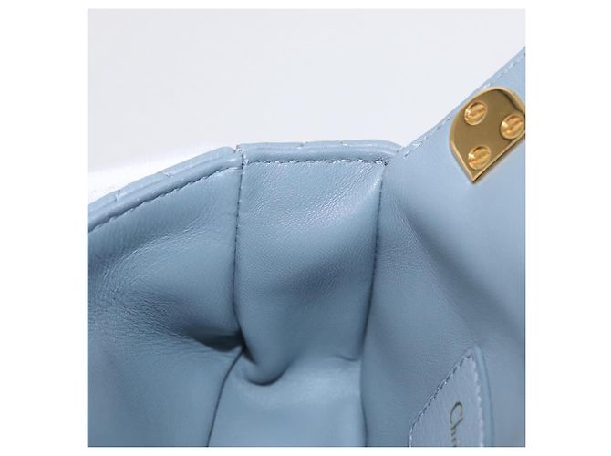 Christian Dior Borsa Dior Caro in pelle blu e oro con catena Canage Auth 151372SAM D'oro - vista 24