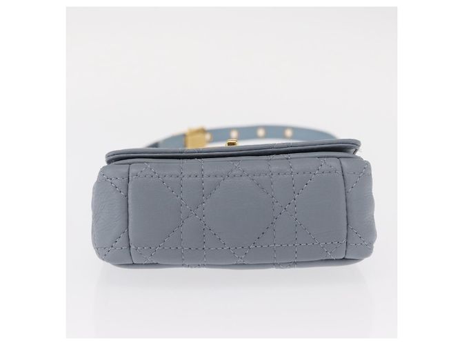 Christian Dior Borsa Dior Caro in pelle blu e oro con catena Canage Auth 151372SAM D'oro - vista 5