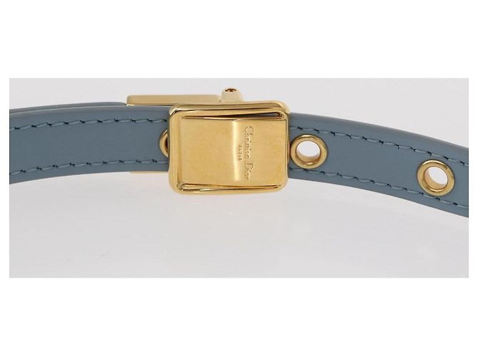 Christian Dior Borsa Dior Caro in pelle blu e oro con catena Canage Auth 151372SAM D'oro - vista 8
