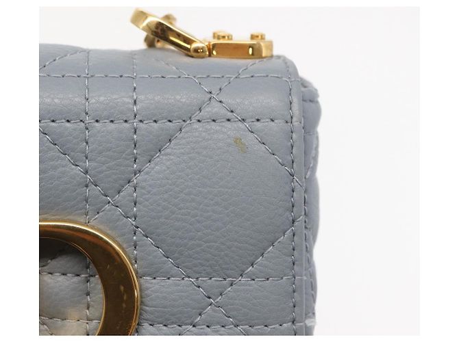 Christian Dior Borsa Dior Caro in pelle blu e oro con catena Canage Auth 151372SAM D'oro - vista 9