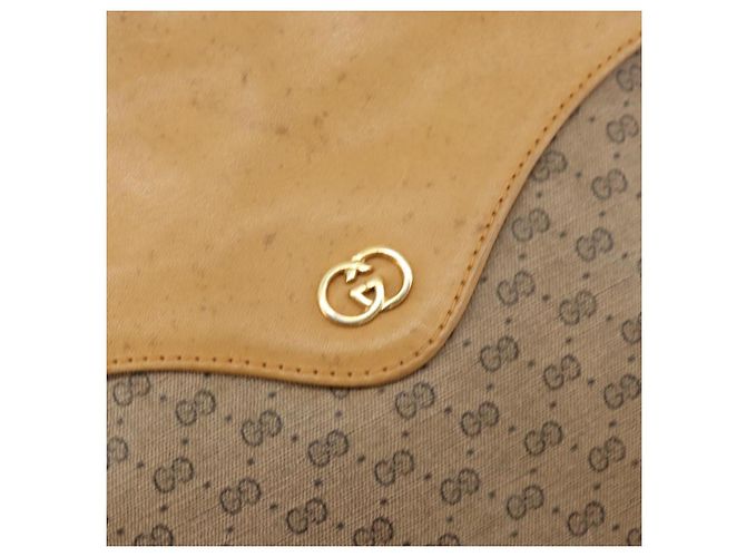 Borsa a spalla in PVC pelle Micro GG Supreme con catena GUCCI beige oro Auth ep12132 D'oro - vista 17