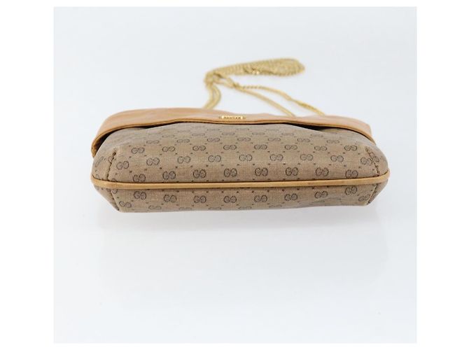 Borsa a spalla in PVC pelle Micro GG Supreme con catena GUCCI beige oro Auth ep12132 D'oro - vista 5