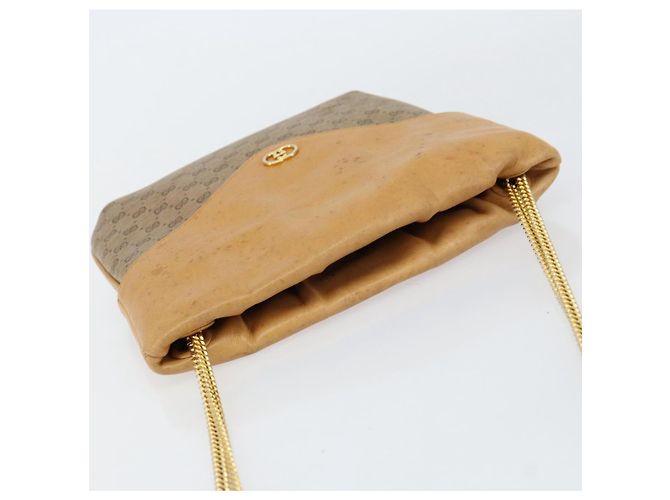 Borsa a spalla in PVC pelle Micro GG Supreme con catena GUCCI beige oro Auth ep12132 D'oro - vista 6