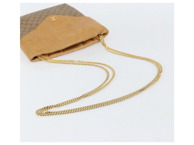 Borsa a spalla in PVC pelle Micro GG Supreme con catena GUCCI beige oro Auth ep12132 D'oro - vista 7