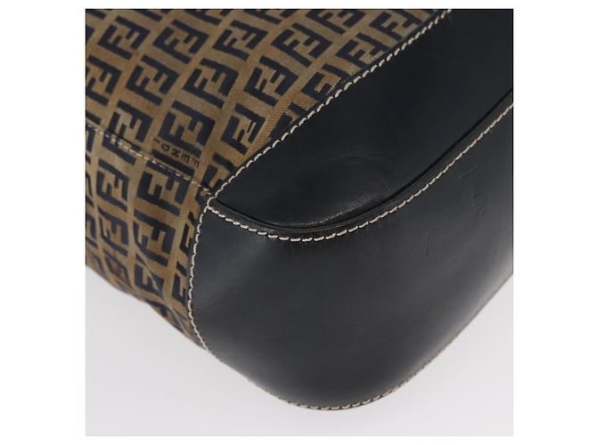 FENDI Zucchino Canvas Tote Bag Navy Silber Authentisch ka336 Marineblau - Ansicht 15