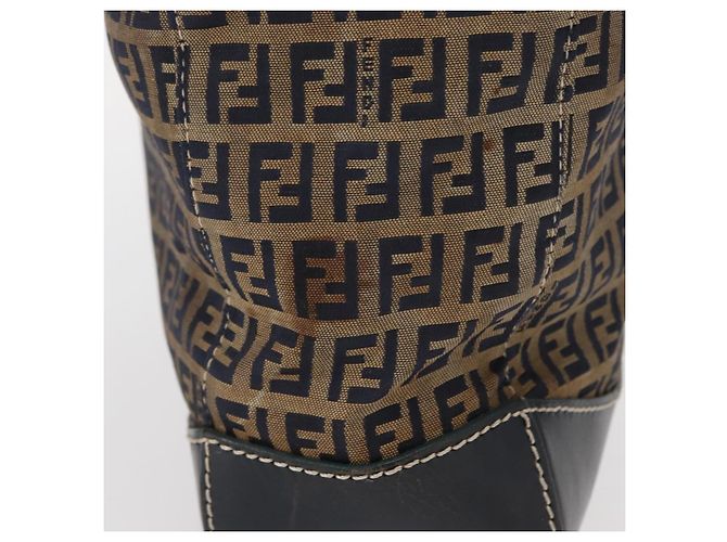 FENDI Zucchino Canvas Tote Bag Navy Silber Authentisch ka336 Marineblau - Ansicht 4