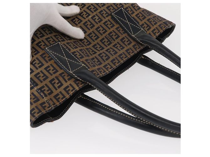 FENDI Zucchino Canvas Tote Bag Navy Silber Authentisch ka336 Marineblau - Ansicht 7