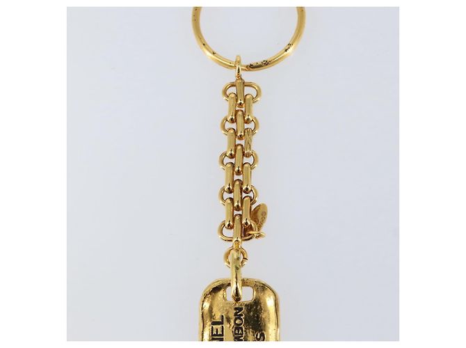 Chaveiro CHANEL metal dourado CC Auth 155091V - vista 4