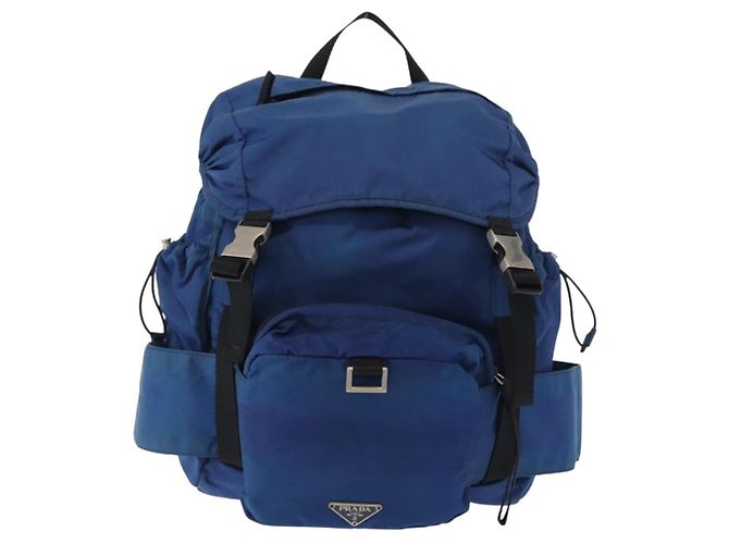 PRADA Backpack Nylon Blue Silver Auth bs31181 Silvery - view 13