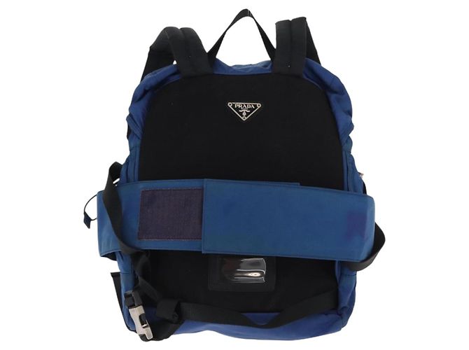 PRADA Backpack Nylon Blue Silver Auth bs31181 Silvery - view 2