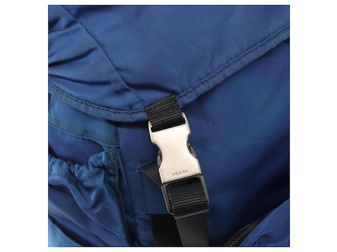 PRADA Backpack Nylon Blue Silver Auth bs31181 Silvery - view 21