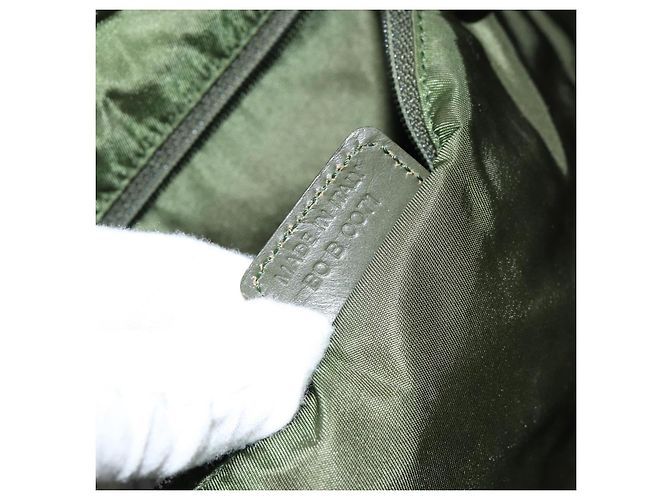 Christian Dior Trotter Canvas Schultertasche Grün Silber Authentisch ar13816 - Ansicht 12