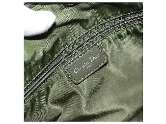Christian Dior Trotter Canvas Schultertasche Grün Silber Authentisch ar13816 - Ansicht 17