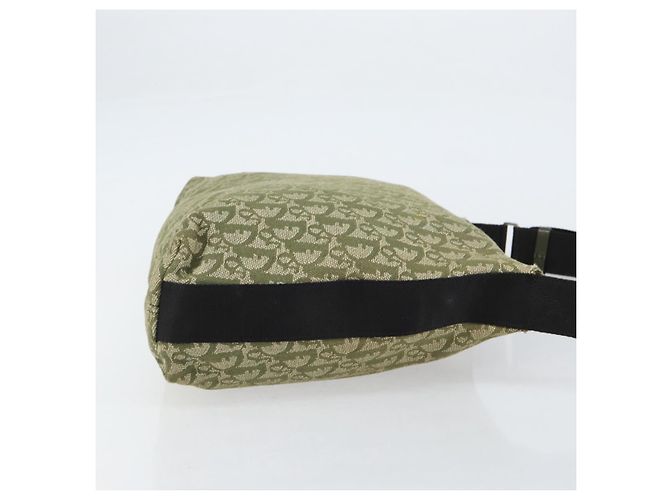 Christian Dior Trotter Canvas Schultertasche Grün Silber Authentisch ar13816 - Ansicht 3