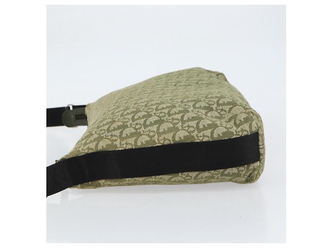 Christian Dior Trotter Canvas Schultertasche Grün Silber Authentisch ar13816 - Ansicht 4