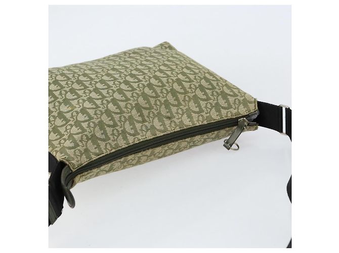 Christian Dior Trotter Canvas Schultertasche Grün Silber Authentisch ar13816 - Ansicht 6