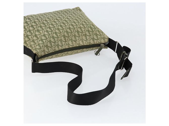 Christian Dior Trotter Canvas Schultertasche Grün Silber Authentisch ar13816 - Ansicht 7