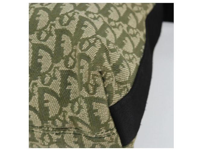 Christian Dior Trotter Canvas Schultertasche Grün Silber Authentisch ar13816 - Ansicht 9