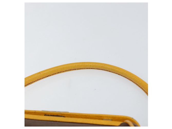 PRADA Borsa a Mano in Tela Gialla Marrone Auth 154533 Giallo - vista 14
