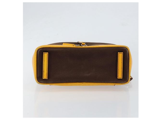 PRADA Borsa a Mano in Tela Gialla Marrone Auth 154533 Giallo - vista 5