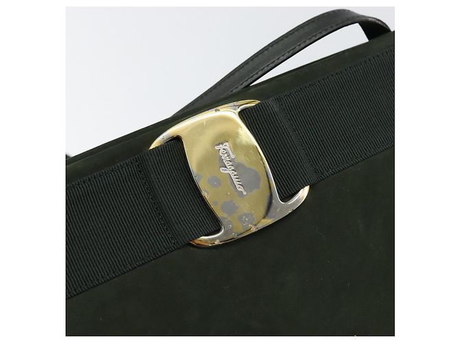 Borsa a Spalla Vala in Camoscio Khaki Oro Salvatore Ferragamo Auth gh1252 D'oro Cachi - vista 10