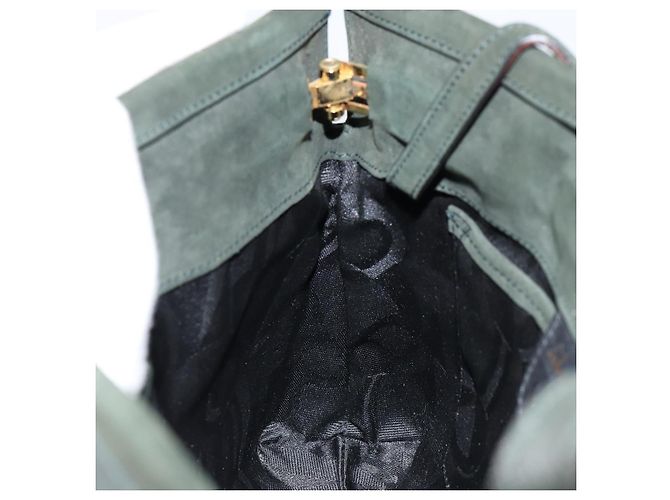 Borsa a Spalla Vala in Camoscio Khaki Oro Salvatore Ferragamo Auth gh1252 D'oro Cachi - vista 18
