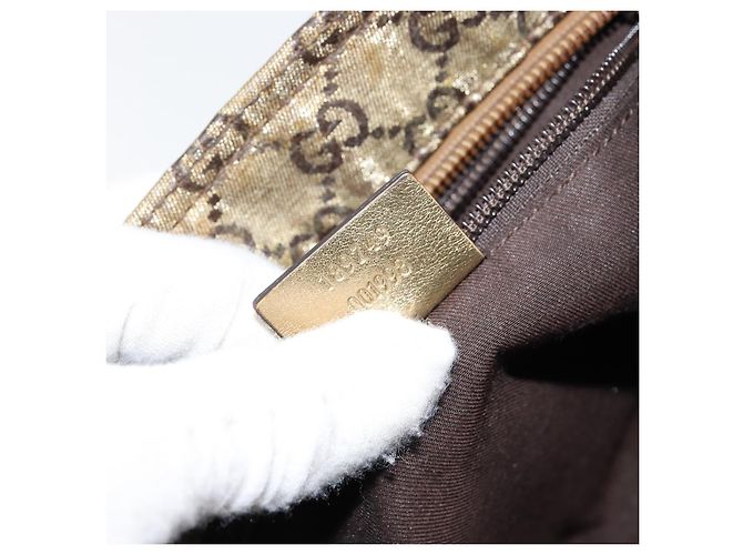Borsa a Spalla GG Crystal Gucci Beige Oro 189749 Auth yk19824 D'oro - vista 22