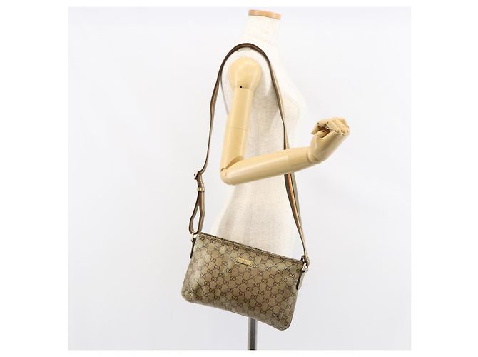 Borsa a Spalla GG Crystal Gucci Beige Oro 189749 Auth yk19824 D'oro - vista 23