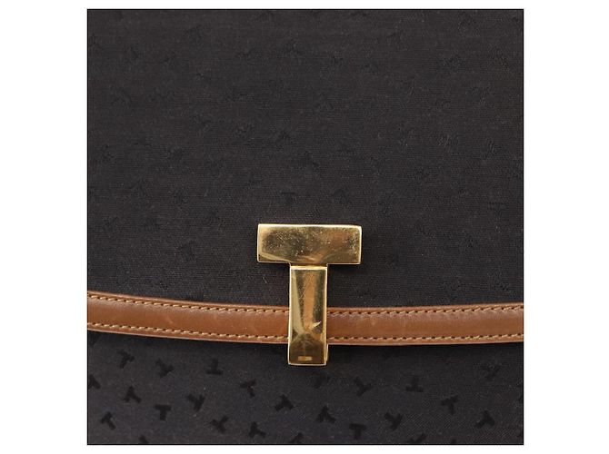 Autre Marque Bolsa de mão em lona e couro preto e dourado Auth bs31218 da TIFFANY&Co. - vista 14