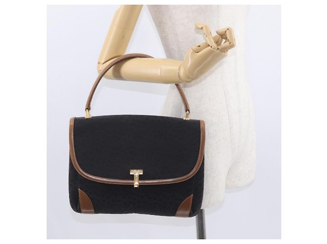 Autre Marque Bolsa de mão em lona e couro preto e dourado Auth bs31218 da TIFFANY&Co. - vista 23
