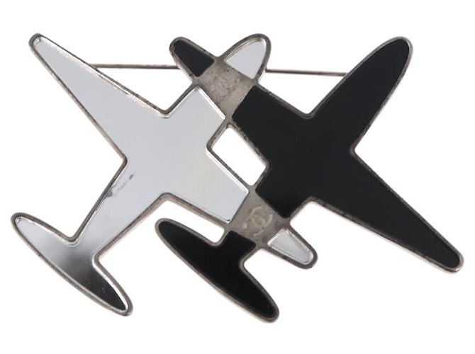 Spilla Specchio Airline CHANEL metallo Argento CC Auth 154038V - vista 2